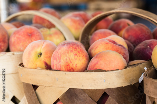 Peaches at Farmers Market in Asheville North Carolina