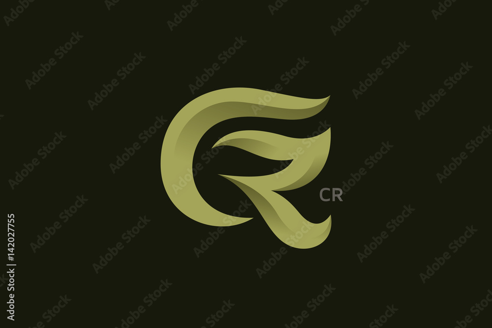 Naklejka premium Letter CR Monogram Logo
