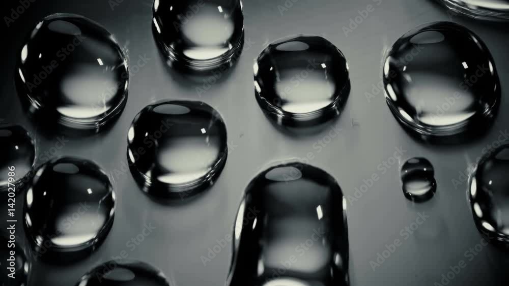 Transparent drops of water in black and white Transparent drops of water in black and white