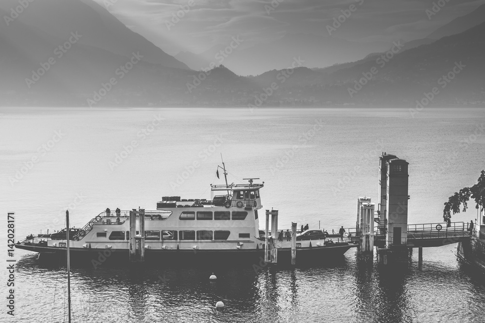 Fototapeta premium Ferry on the lake