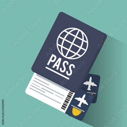 passport tickets airline vacation vector illustration eps 10