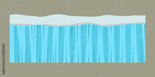 Cross section blue water slice isolated some piece nature outdoor ecology underground and freestanding render garden natural geologist earth vector illustration.