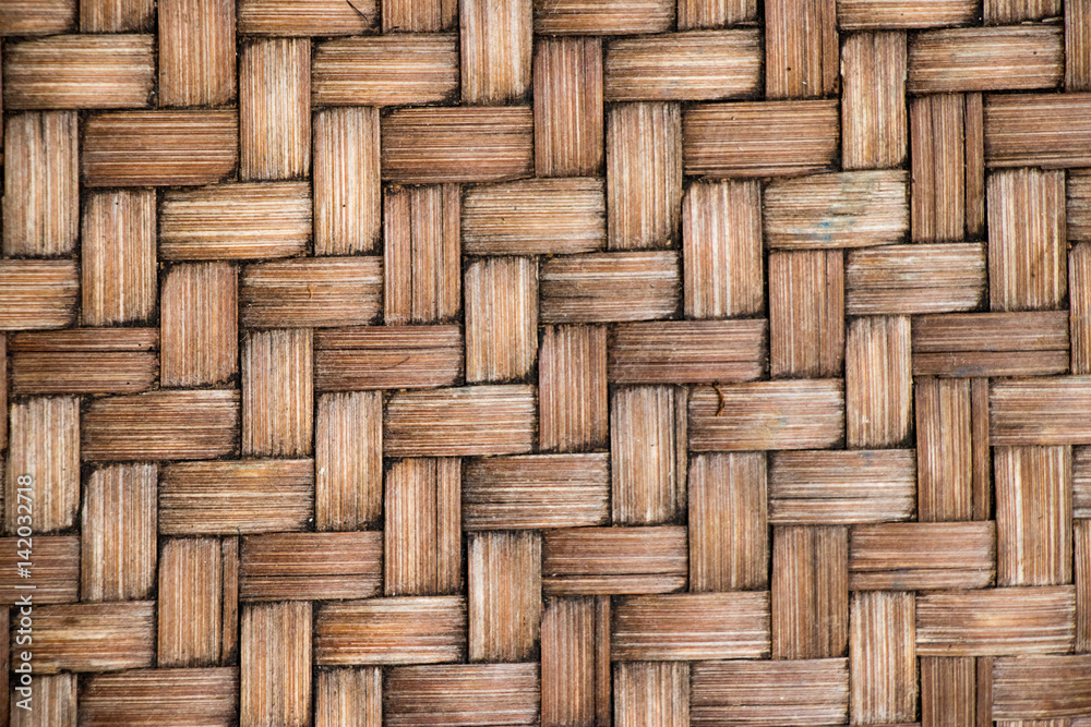 Closed up of brown color wooden weave texture background Closed up of brown color wooden weave texture background