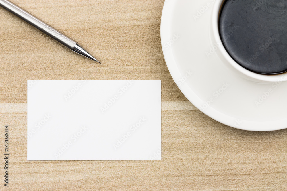 Business card on the desk Business card on the desk