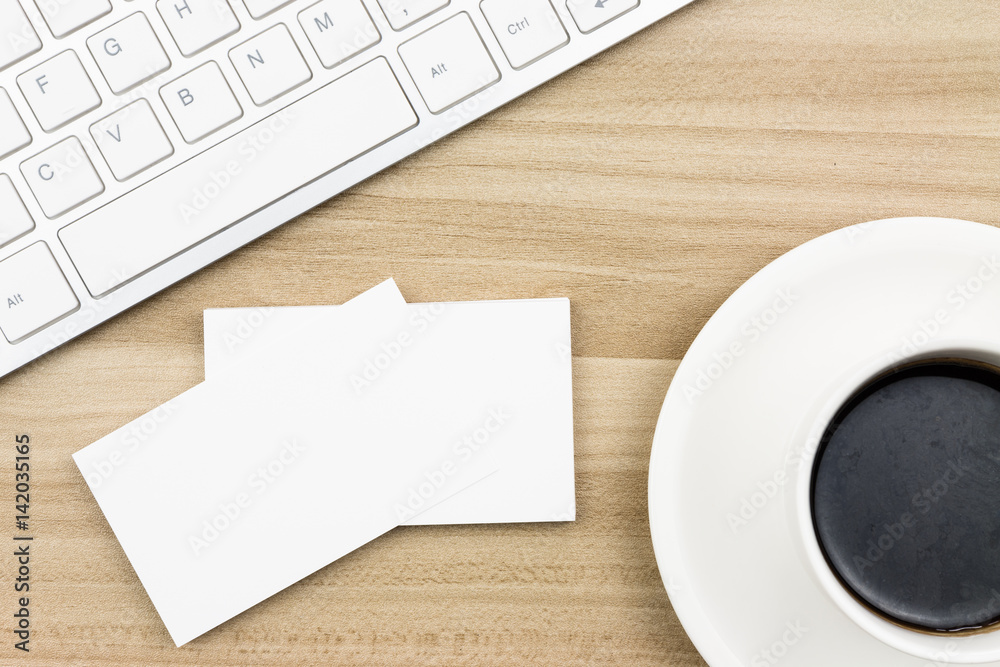 Business card on the desk Business card on the desk