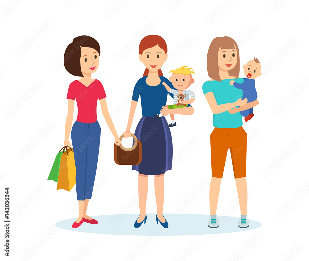 Joint purchases in the shopping center, family visit. Joint purchases in the shopping center, family visit.
