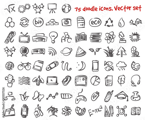 vector doodle icons set