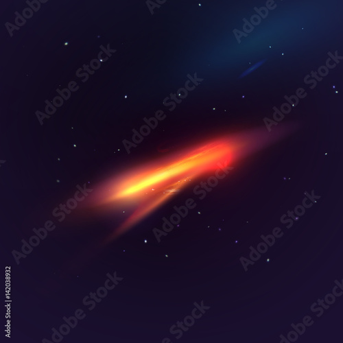 Vector Abstract Cosmic Background. Bright Flash in Open Space