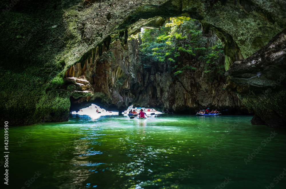 Kayaking in the caves of the Hong island, Thailand