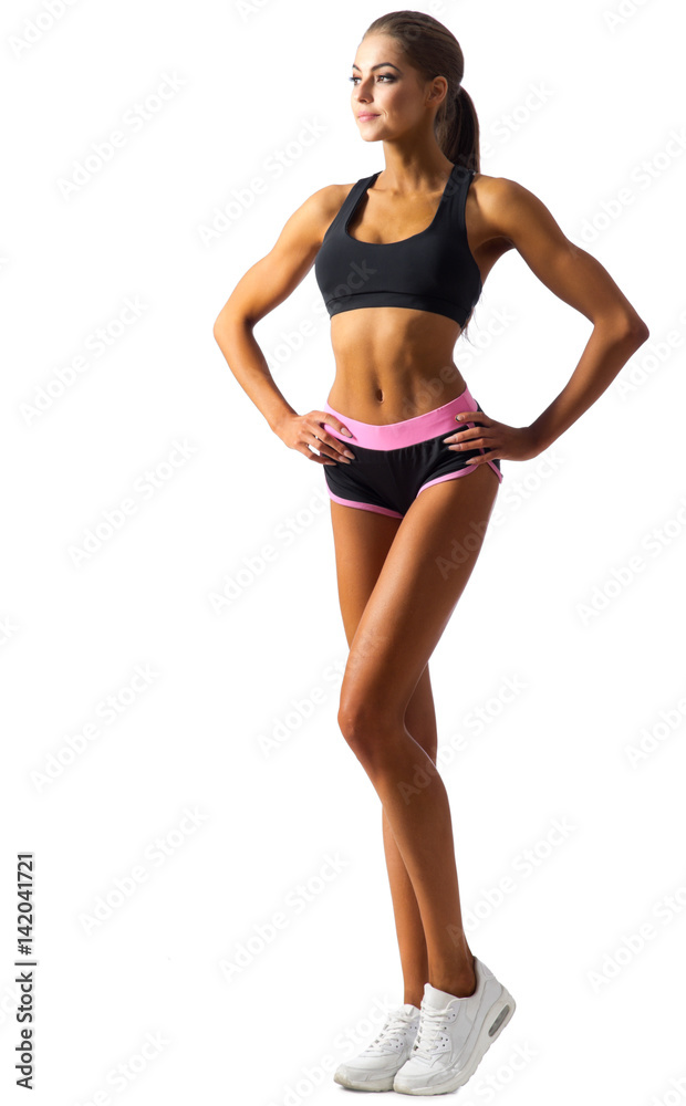 Young fitness girl isolated Young fitness girl isolated