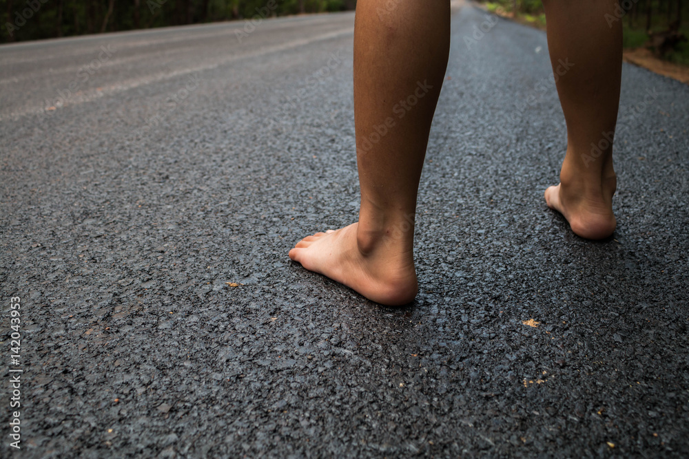 Black asphalt foot on the road  close up background.