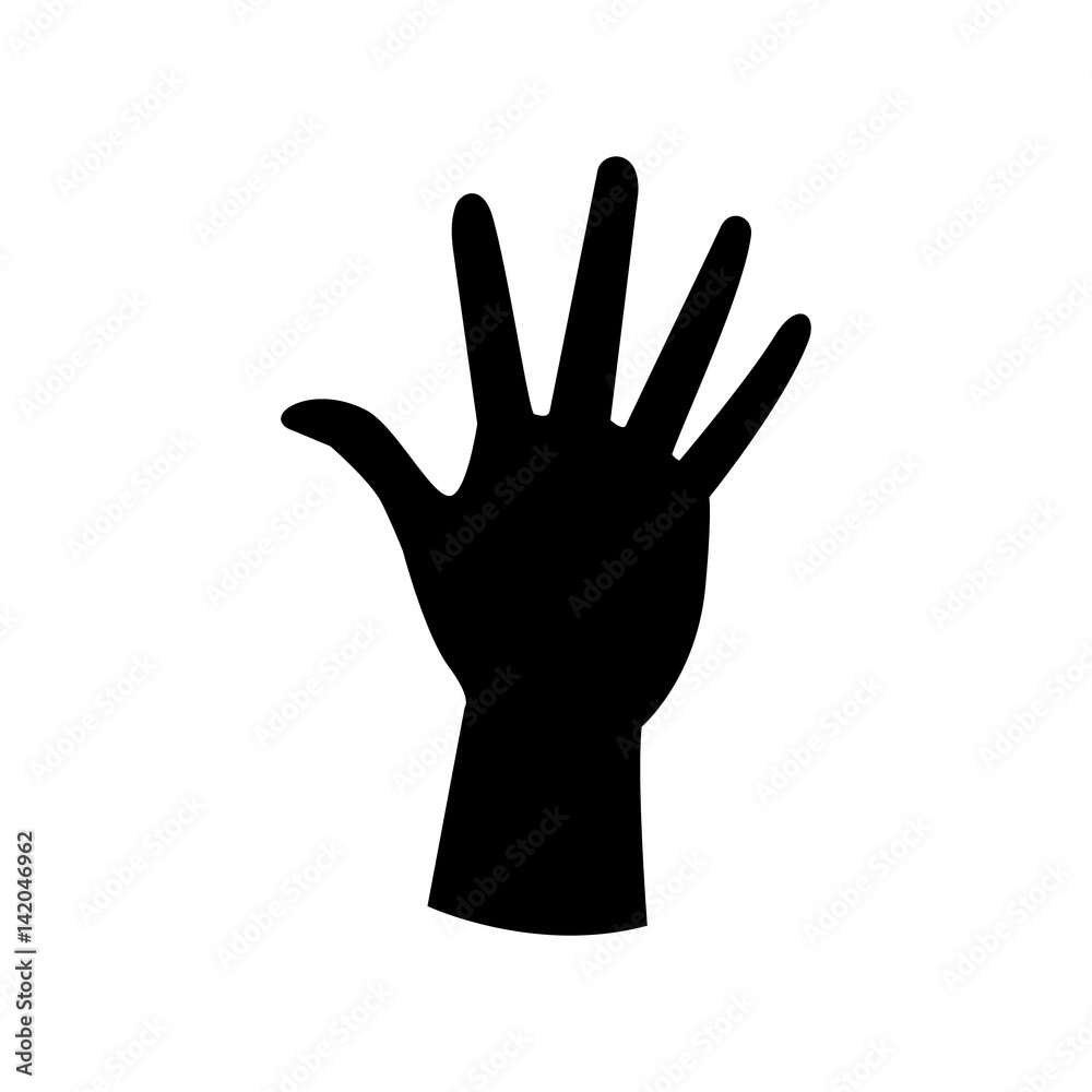 Obraz premium Hand silhouettes icon. Hand gesture isolated on white background