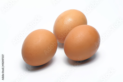 Organic Eggs. Organic Food in thailand.White Background.