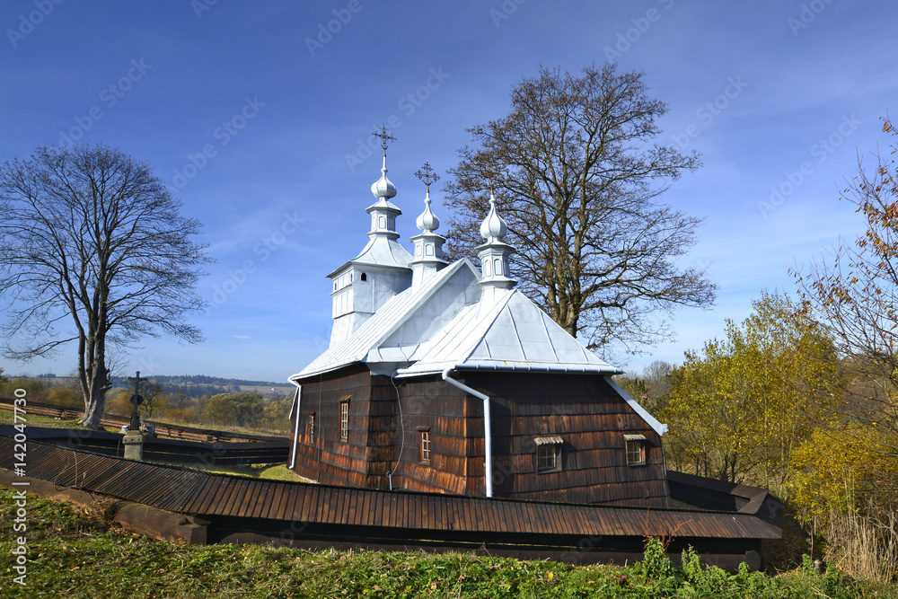 greek catholic wooden church in Przyslup