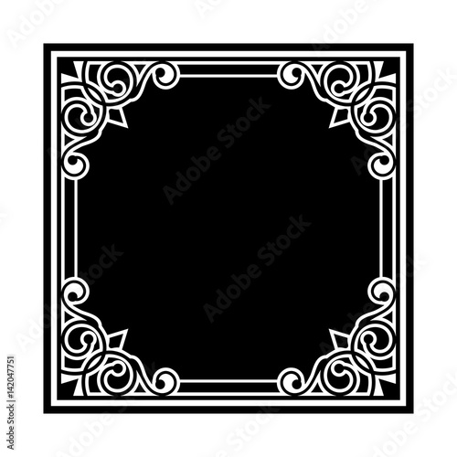 black frame with vintage ornament