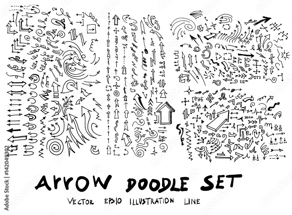 Obraz premium Vector hand drawn arrows set eps10