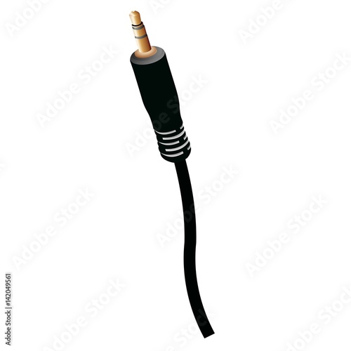 Multimedia mini jack connector on a white background