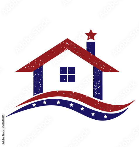 Logo patriotic american house vector design