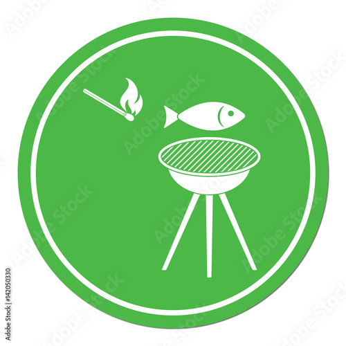 Grilled fish icon. Vector illustration