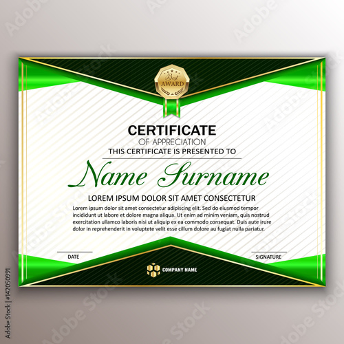 Beautiful certificate template design with best award symbol. Vector illustration