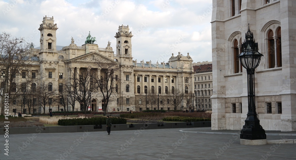 Museum of Ethnography behind Parliament building in Budapest