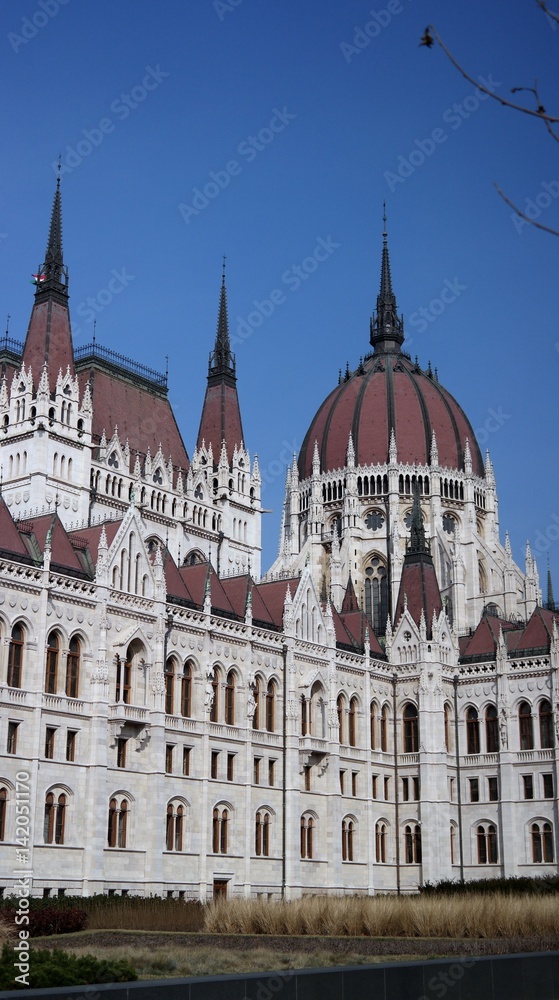 Rear view of Parliament building in Budapest