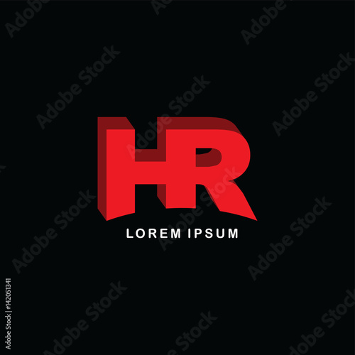 red block initial letter brand logo template logotype