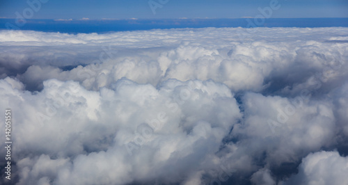 Fototapeta Naklejka Na Ścianę i Meble -  Blue sky with clouds, aerial photography