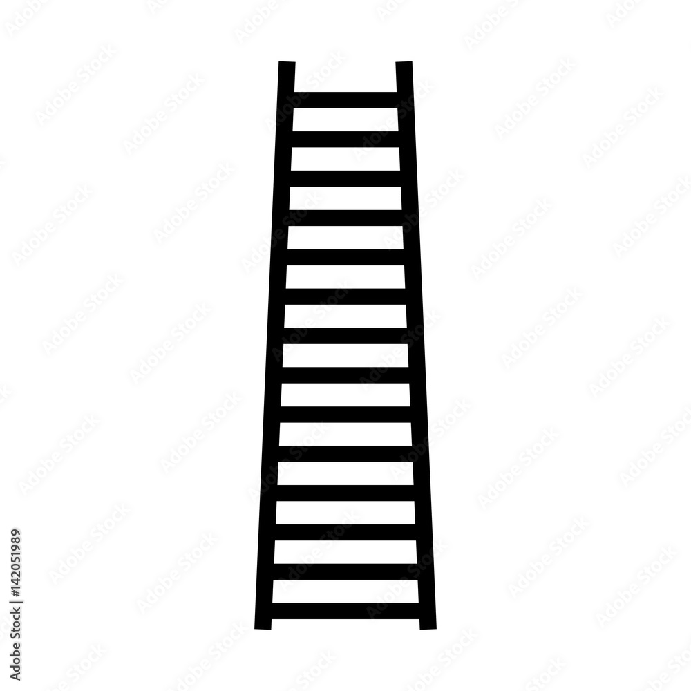 Lifting staircase silhouette icon isolated on white background