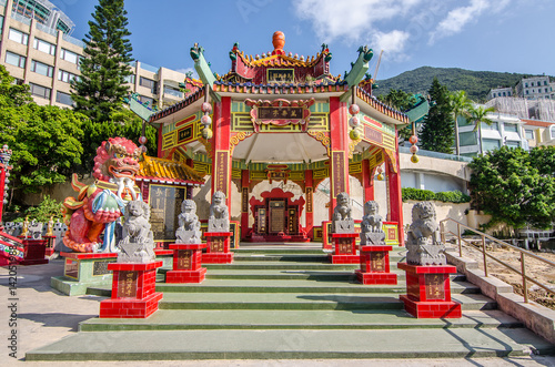 Chinese pavilion in Kwan Yin Temple on Repulse Bay, Hong Kong..