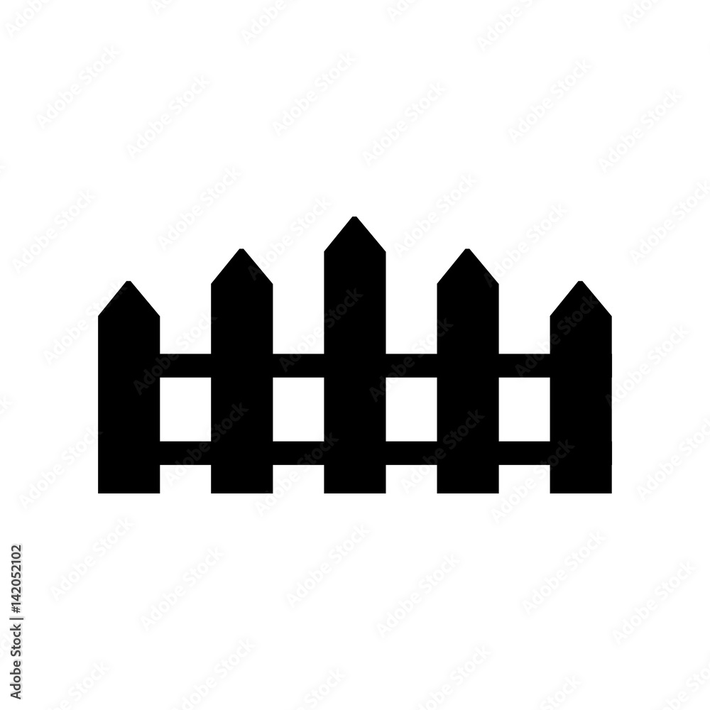 Black and white silhouette and isolated picket fence Black and white silhouette and isolated picket fence