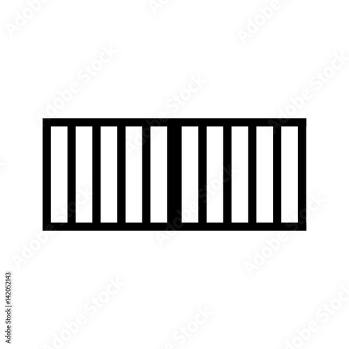Black and white silhouette and isolated picket fence