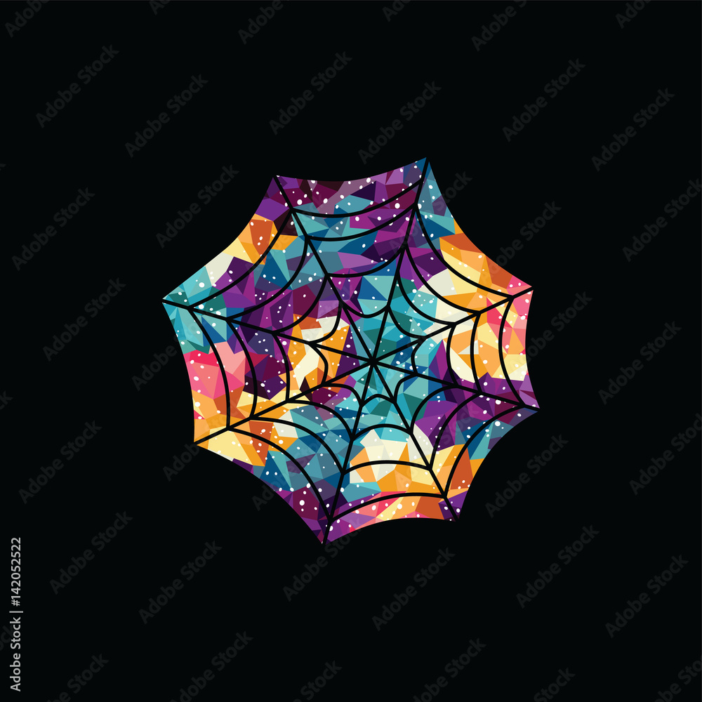 Spiderweb Abstract colorful triangle geometrical logo logotype template