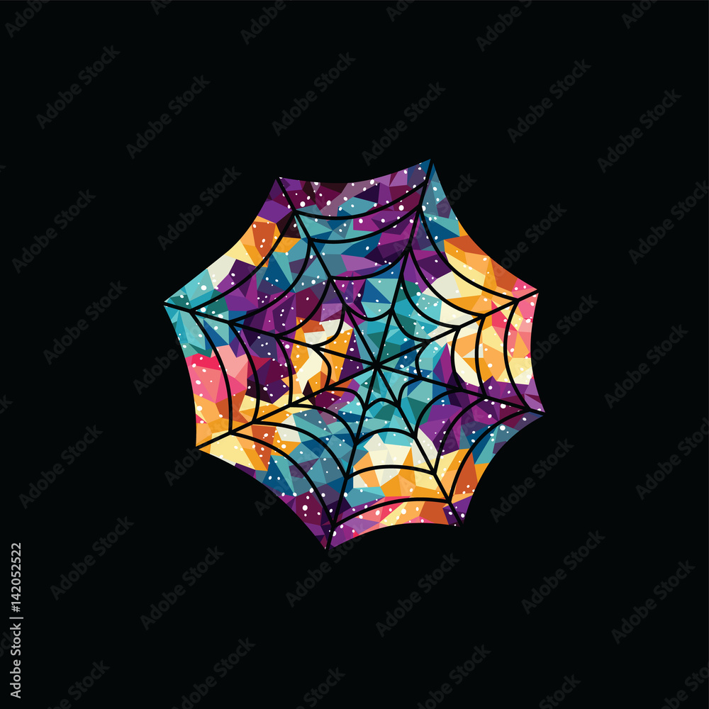 Fototapeta premium Spiderweb Abstract colorful triangle geometrical logo logotype template