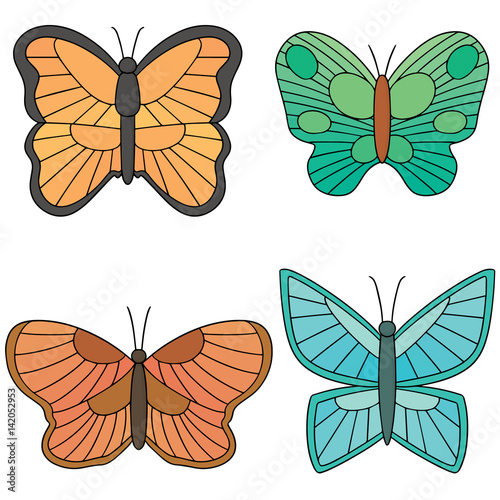 vector set of butterfly