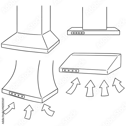 vector set of vent hood