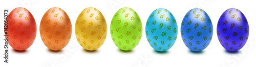 Bunte Ostereier mit Blümchen