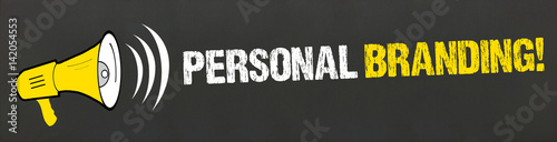 Personal Branding! / Megafon auf Tafel photo