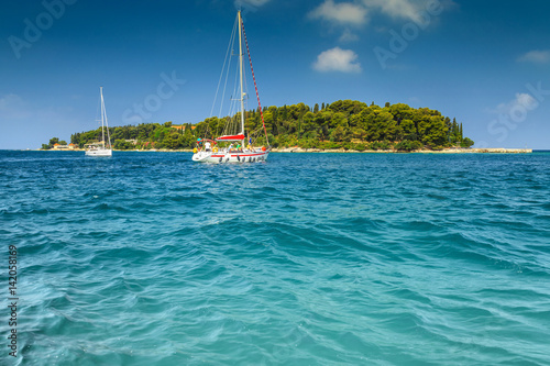 Luxury yachts at sailing on the Adriatic sea, Rovinj, Croatia