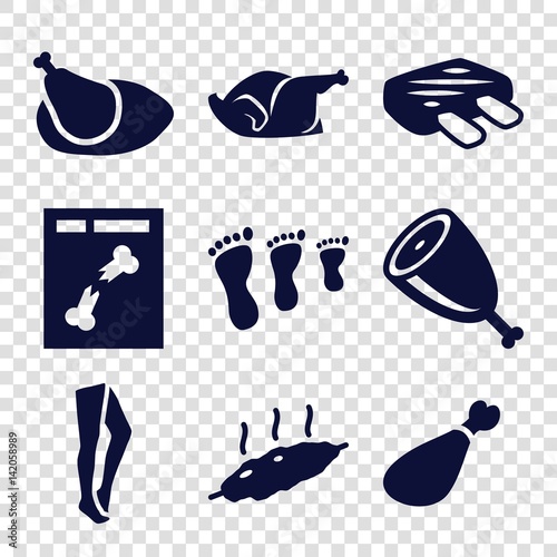 Set of 9 leg filled icons