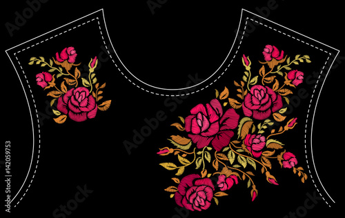 Fashion floral embroidery.