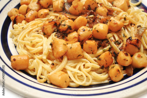 Photography Browned Butter Scallops with Pasta