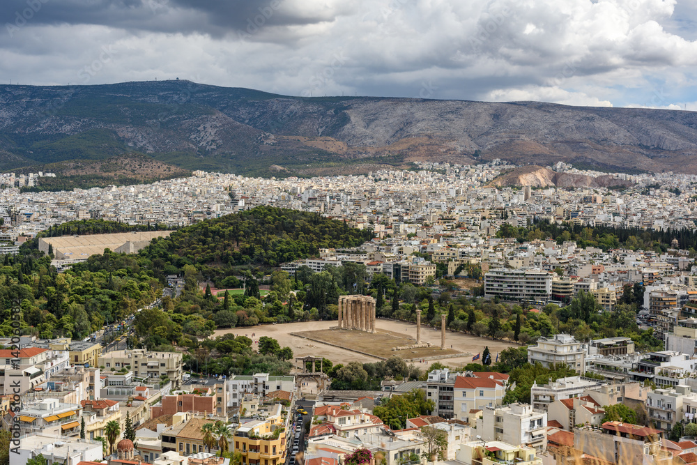 View of Athens from Acropolis, Greece.