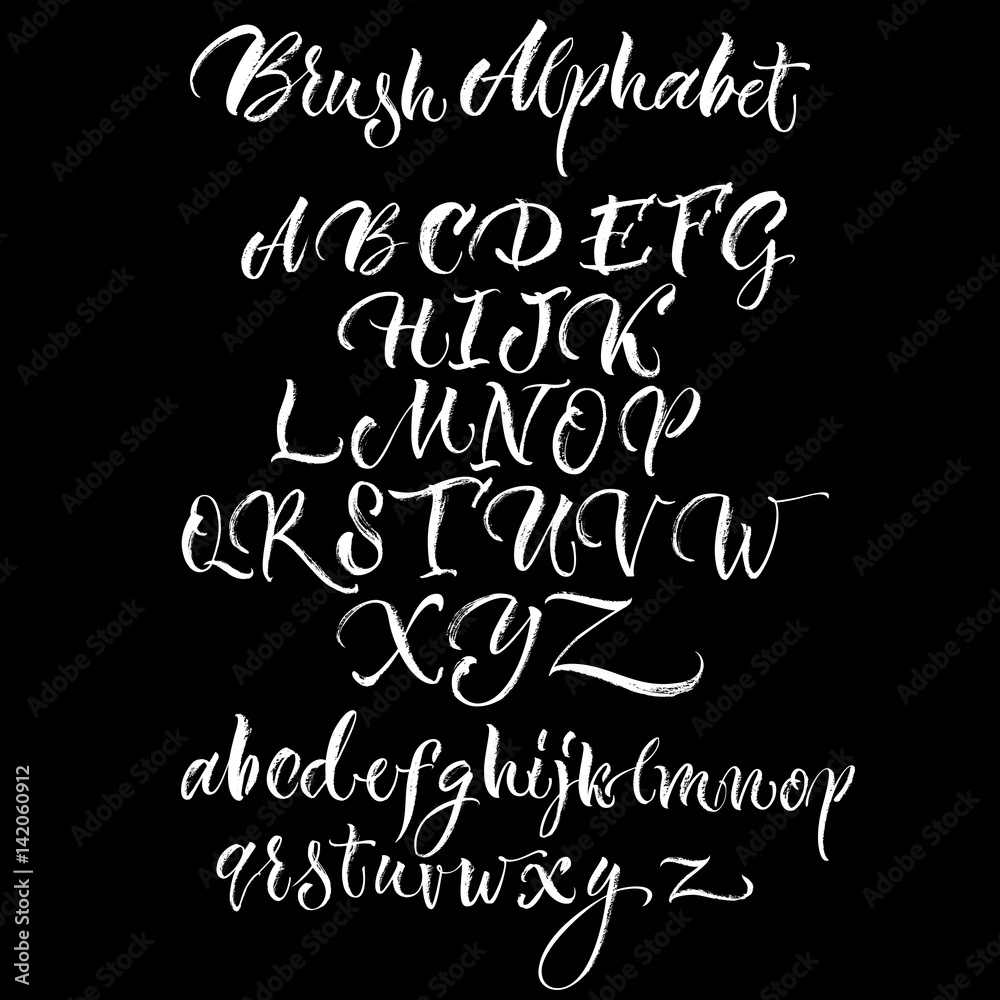 Black Background With White Scrawling Alphabet Black Background With White Scrawling Alphabet
