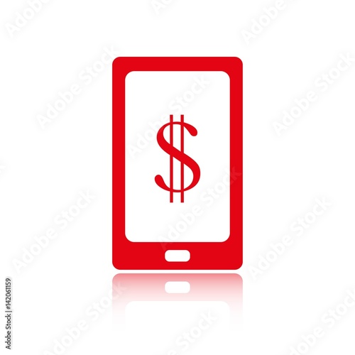 Smart phone with money dollars stock vector illustration flat design