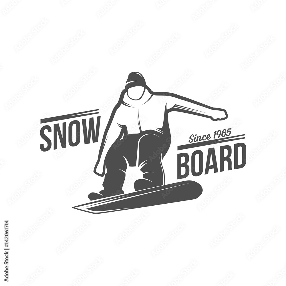snowboarding badges and logotypes