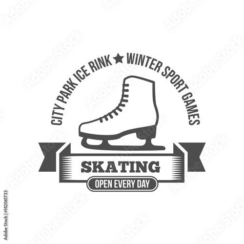 Ice Skating label logo design elements