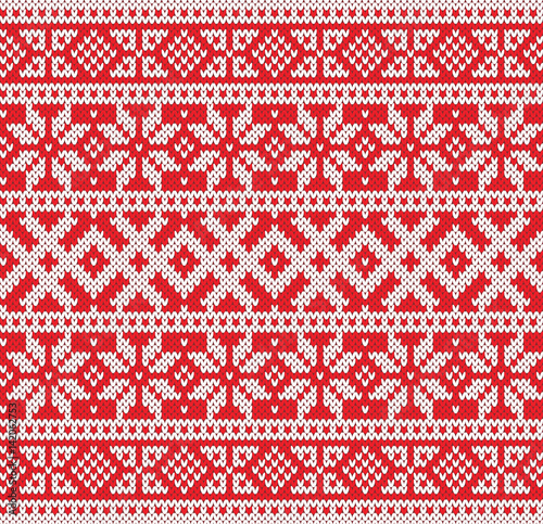 Norway Festive Sweater Fairisle Design. Seamless Knitting Pattern