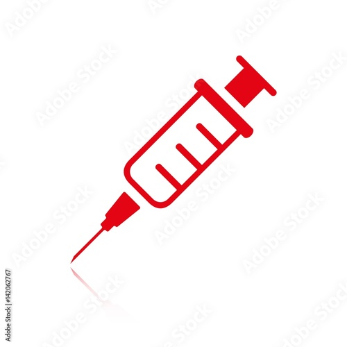 Injection syringe flat icon vector for medical apps and websites