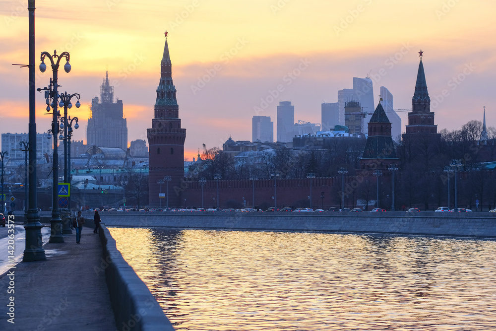 Moscow Kremlin in the evening
